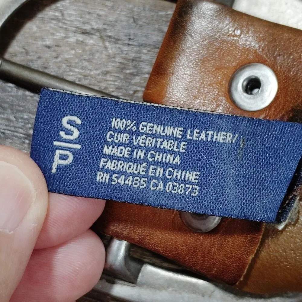 American Eagle Outfitters Genuine Leather Brown Belt Size Small Braided Western